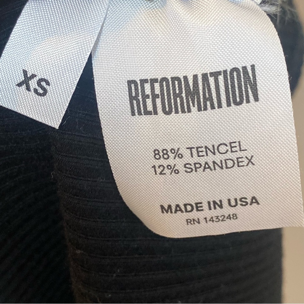 Reformation Whitney Ribbed Black Bodycon Dress XS - Picture 9 of 11